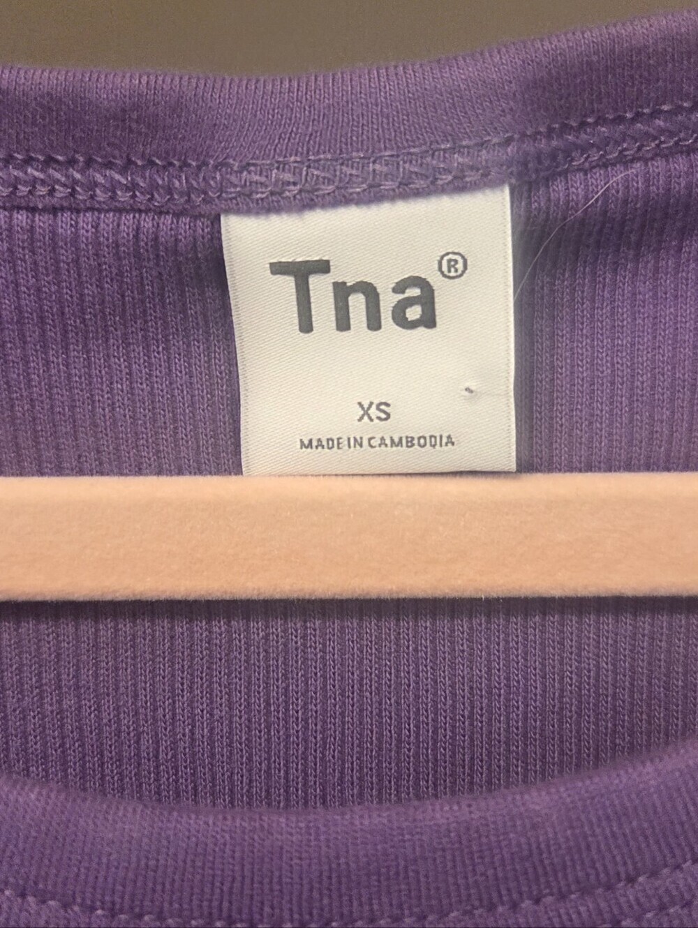 TNA Ribbed Cropped Tank- In "Fig Purple" - Picture 3 of 6